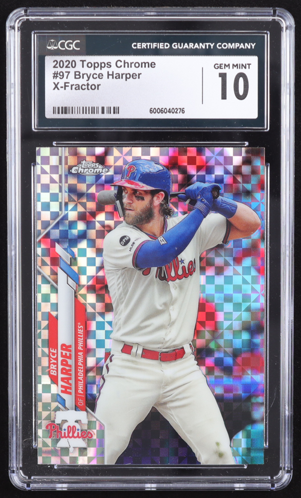 Bryce Harper 2020 Topps Chrome X-Fractors #97 (CGC 10) at PristineAuction.com Bryce Harper 2020 Topps Chrome X-Fractors #97 (CGC 10) at PristineAuction.com