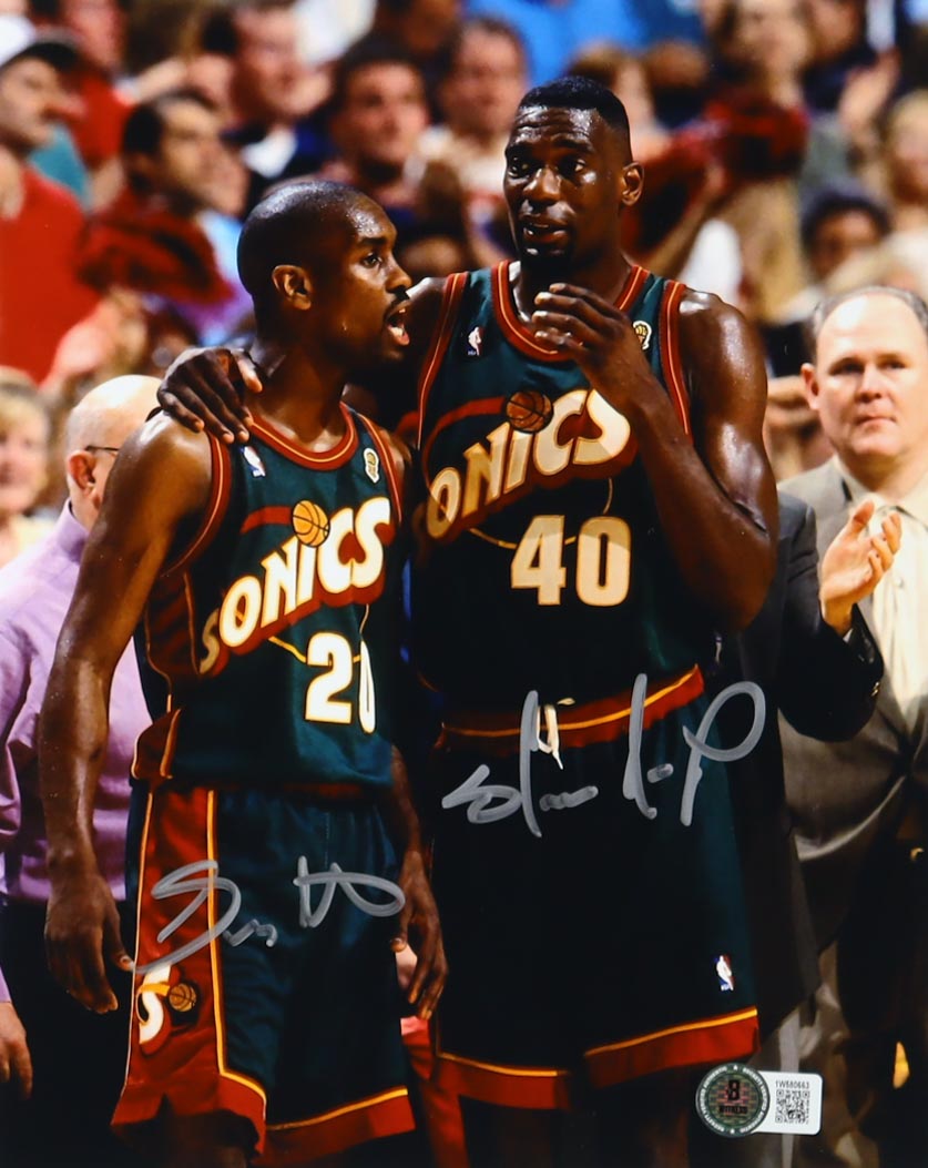 Shawn Kemp & Gary Payton Signed Supersonics 8x10 Photo (Beckett) at PristineAuction.com Shawn Kemp & Gary Payton Signed Supersonics 8x10 Photo (Beckett) at PristineAuction.com