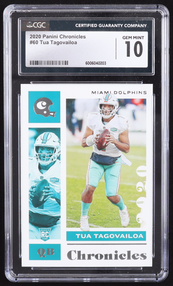 Tua Tagovailoa 2020 Panini Chronicles #60 RC (CGC 10) at PristineAuction.com Tua Tagovailoa 2020 Panini Chronicles #60 RC (CGC 10) at PristineAuction.com