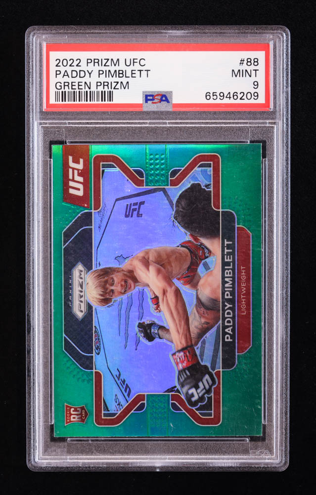 Paddy Pimblett 2022 Panini Prizm UFC Prizms Green #88 RC (PSA 9) at PristineAuction.com Paddy Pimblett 2022 Panini Prizm UFC Prizms Green #88 RC (PSA 9) at PristineAuction.com