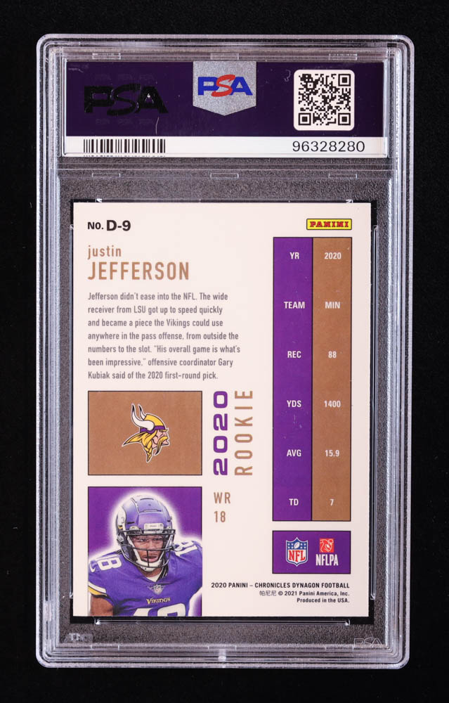 Justin Jefferson 2020 Dynagon Rookies #9 RC (PSA 10) at PristineAuction.com Justin Jefferson 2020 Dynagon Rookies #9 RC (PSA 10) at PristineAuction.com