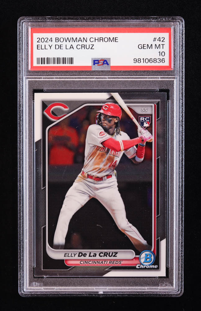 Elly De La Cruz 2024 Bowman Chrome #42 RC (PSA 10) at PristineAuction.com Elly De La Cruz 2024 Bowman Chrome #42 RC (PSA 10) at PristineAuction.com
