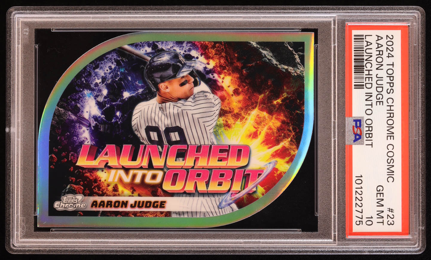 Aaron Judge 2024 Topps Cosmic Chrome Launched Into Orbit #LIO23 (PSA 10) at PristineAuction.com Aaron Judge 2024 Topps Cosmic Chrome Launched Into Orbit #LIO23 (PSA 10) at PristineAuction.com