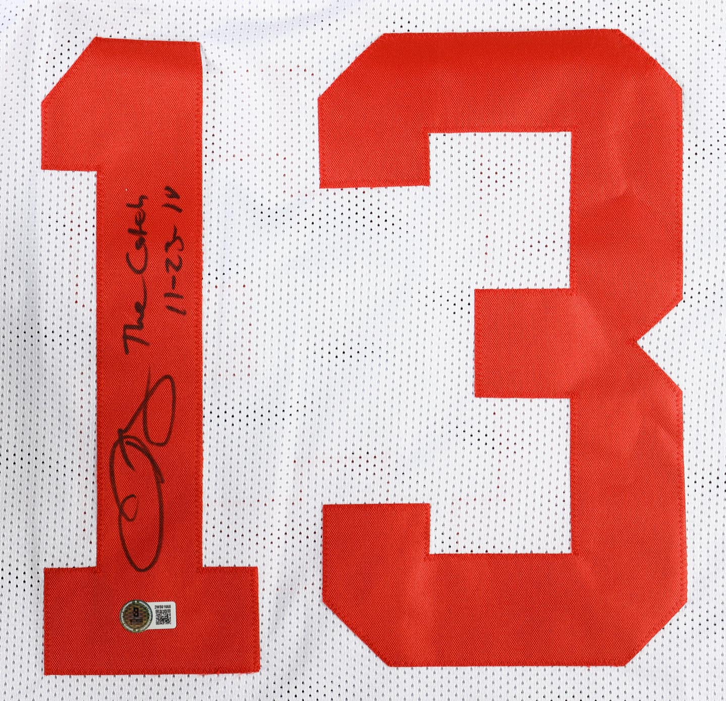 Odell Beckham Jr. Signed Jersey Inscribed "The Catch" & "11-23-14" (Beckett) at PristineAuction.com Odell Beckham Jr. Signed Jersey Inscribed "The Catch" & "11-23-14" (Beckett) at PristineAuction.com