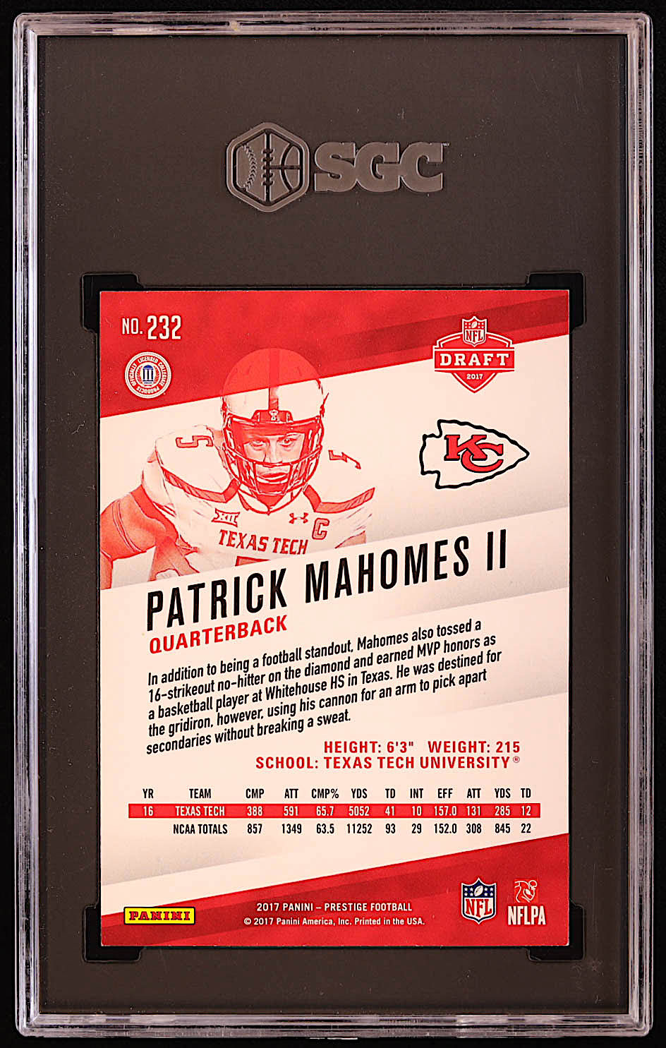 Patrick Mahomes II 2017 Prestige #232 RC (SGC 9) at PristineAuction.com Patrick Mahomes II 2017 Prestige #232 RC (SGC 9) at PristineAuction.com
