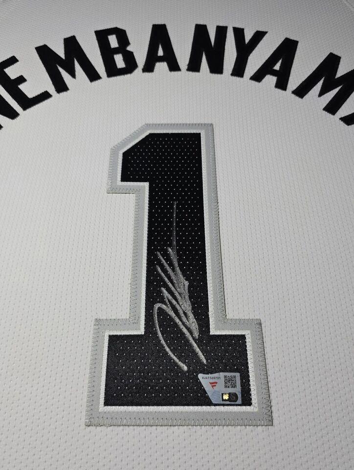 Victor Wembanyama Signed Spurs Custom Framed Nike Vaporknit Jersey with LED Display & (2) PSA 10 Graded Rookie Cards (Fanatics) at PristineAuction.com Victor Wembanyama Signed Spurs Custom Framed Nike Vaporknit Jersey with LED Display & (2) PSA 10 Graded Rookie Cards (Fanatics) at PristineAuction.com