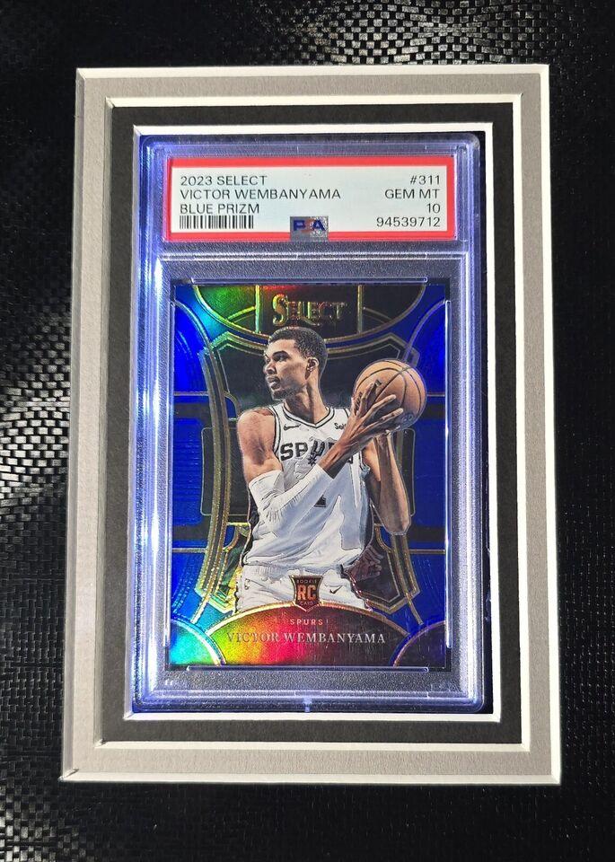 Victor Wembanyama Signed Spurs Custom Framed Nike Vaporknit Jersey with LED Display & (2) PSA 10 Graded Rookie Cards (Fanatics) at PristineAuction.com Victor Wembanyama Signed Spurs Custom Framed Nike Vaporknit Jersey with LED Display & (2) PSA 10 Graded Rookie Cards (Fanatics) at PristineAuction.com