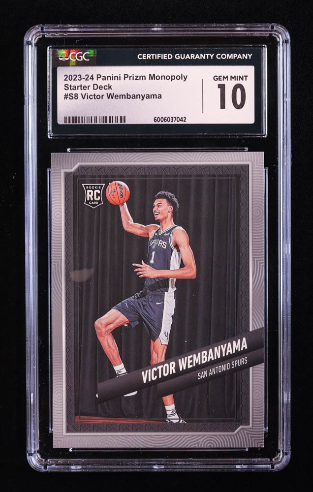 Victor Wembanyama 2023-24 Panini Prizm Monopoly Starter Deck #S8 RC (CGC 10) at PristineAuction.com Victor Wembanyama 2023-24 Panini Prizm Monopoly Starter Deck #S8 RC (CGC 10) at PristineAuction.com