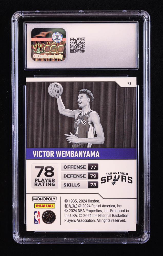 Victor Wembanyama 2023-24 Panini Prizm Monopoly Starter Deck #S8 RC (CGC 10) at PristineAuction.com Victor Wembanyama 2023-24 Panini Prizm Monopoly Starter Deck #S8 RC (CGC 10) at PristineAuction.com
