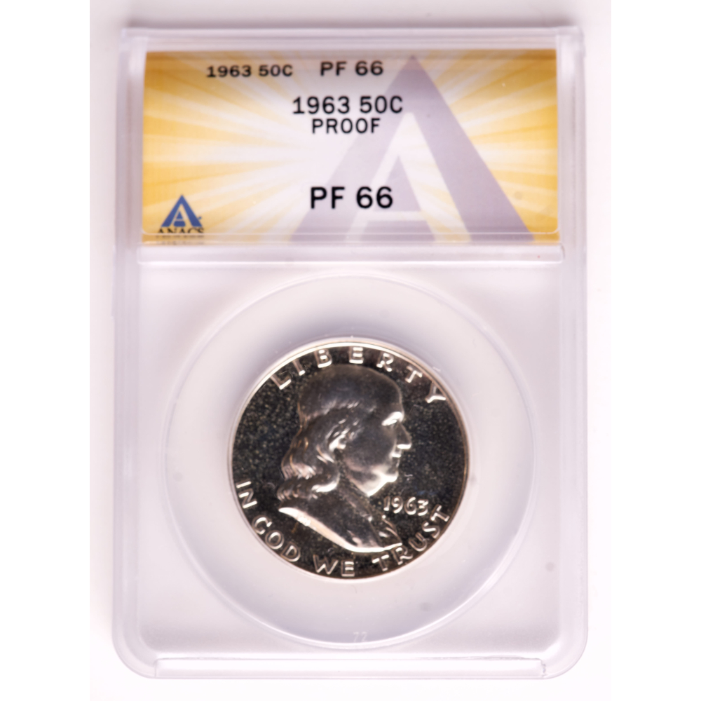 1963 Franklin Silver Half Dollar (ANACS Proof 66) at PristineAuction.com