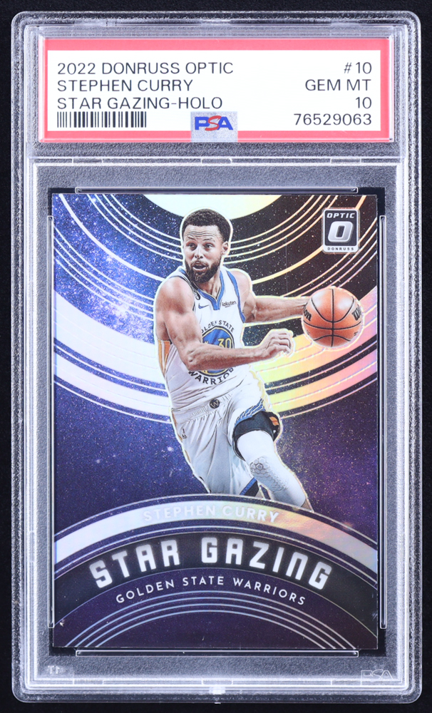 Stephen Curry 2022-23 Donruss Optic Star Gazing Holo #10 (PSA 10) at PristineAuction.com Stephen Curry 2022-23 Donruss Optic Star Gazing Holo #10 (PSA 10) at PristineAuction.com