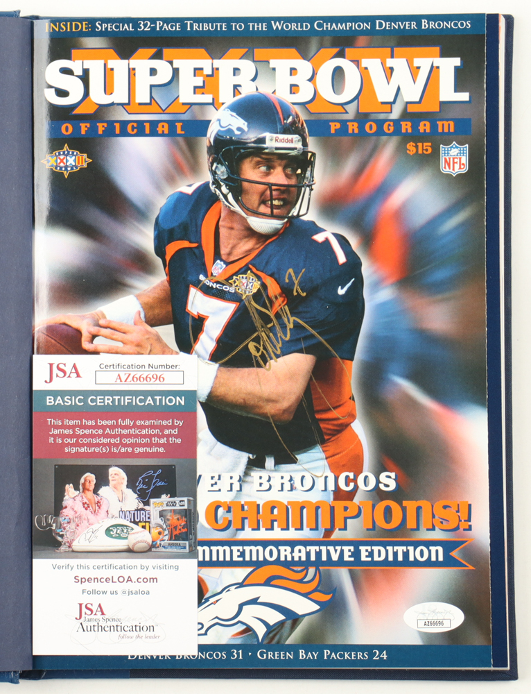 John Elway Signed LE Broncos "Super Bowl XXXII Program Commemorative Edition" Hardcover Book (JSA) at PristineAuction.com John Elway Signed LE Broncos "Super Bowl XXXII Program Commemorative Edition" Hardcover Book (JSA) at PristineAuction.com
