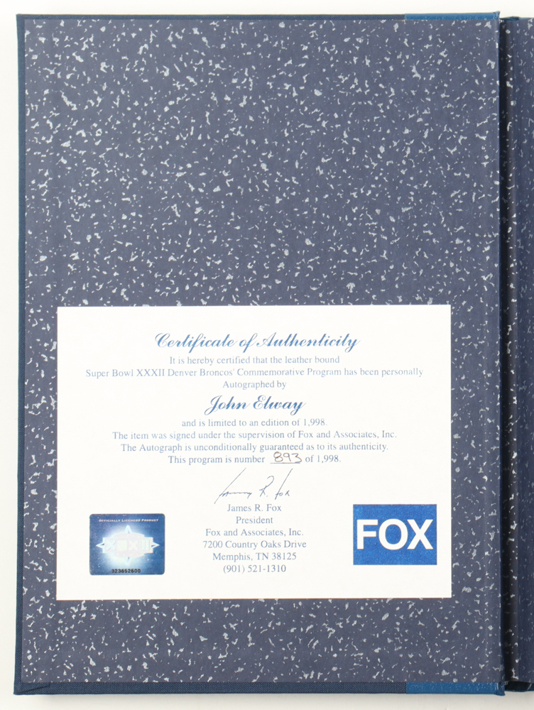 John Elway Signed LE Broncos "Super Bowl XXXII Program Commemorative Edition" Hardcover Book (JSA) at PristineAuction.com John Elway Signed LE Broncos "Super Bowl XXXII Program Commemorative Edition" Hardcover Book (JSA) at PristineAuction.com