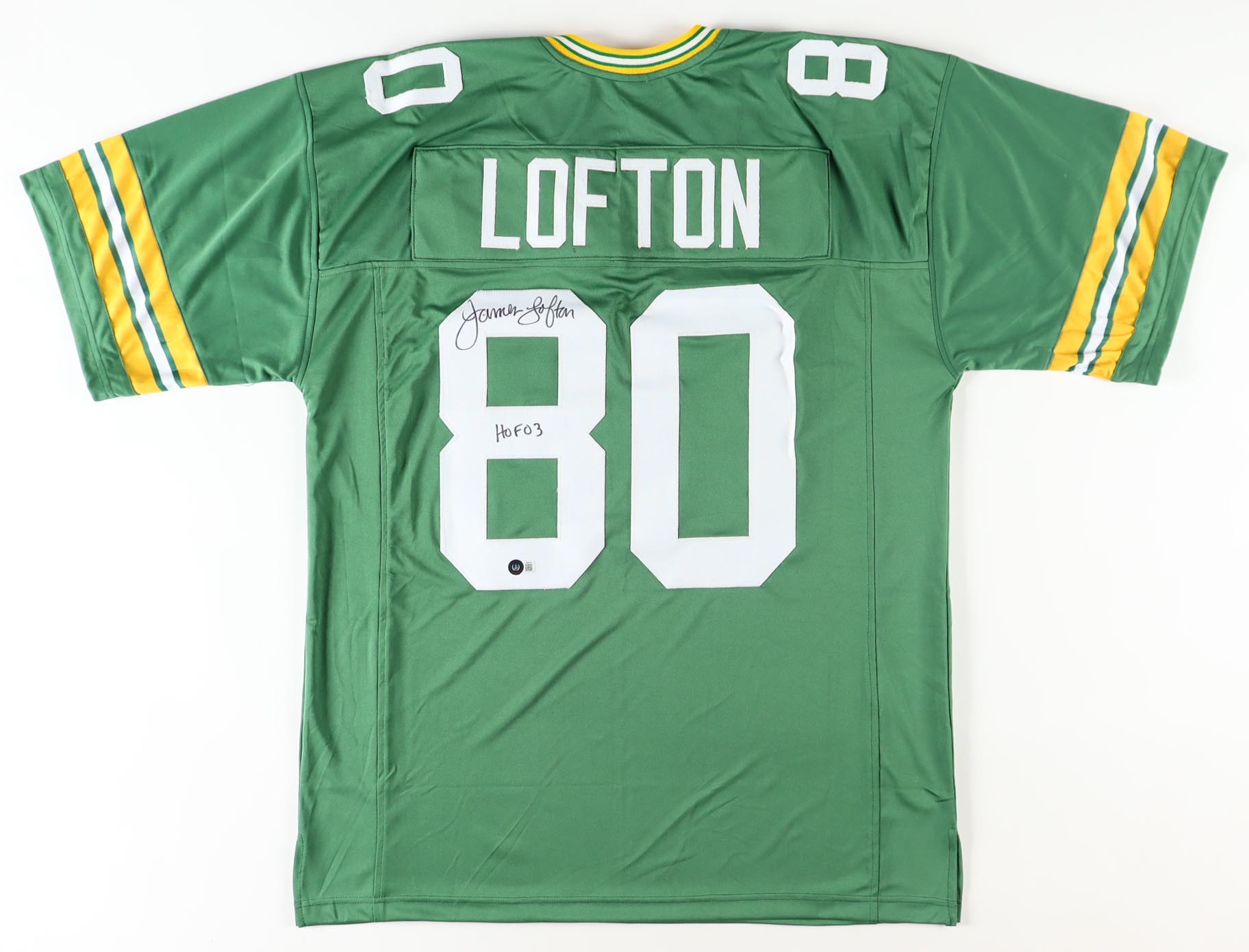 James Lofton Signed Jersey Inscribed "HOF 03" (Authentic Ink) at PristineAuction.com James Lofton Signed Jersey Inscribed "HOF 03" (Authentic Ink) at PristineAuction.com