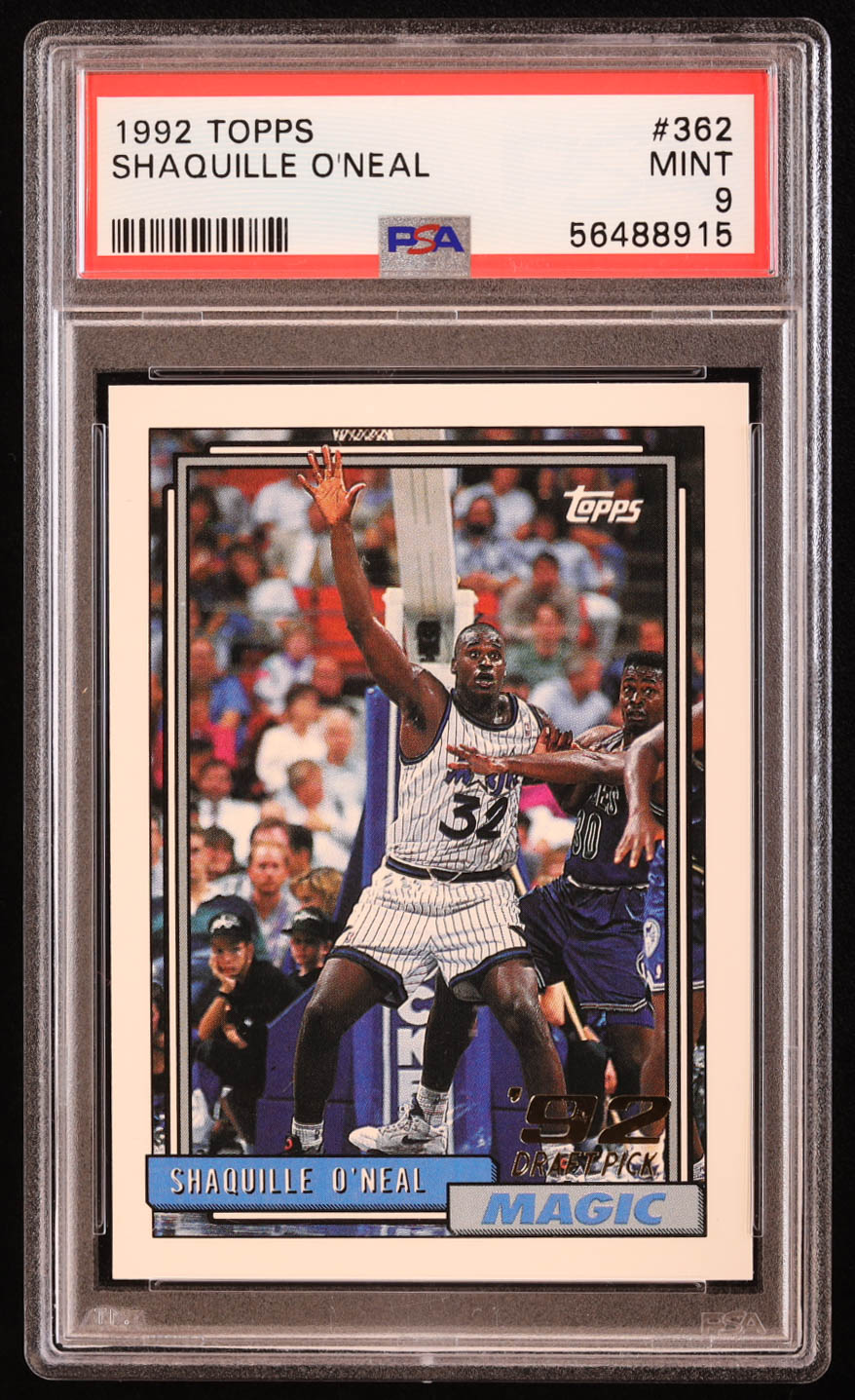 Shaquille O'Neal 1992-93 Topps #362 RC (PSA 9) at PristineAuction.com Shaquille O'Neal 1992-93 Topps #362 RC (PSA 9) at PristineAuction.com