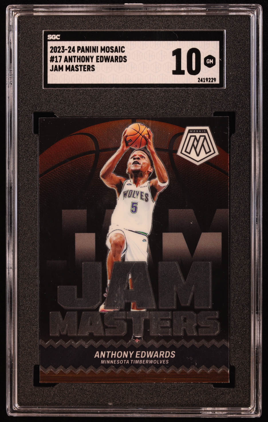 Anthony Edwards 2023-24 Panini Mosaic Jam Masters #17 (SGC 10) at PristineAuction.com Anthony Edwards 2023-24 Panini Mosaic Jam Masters #17 (SGC 10) at PristineAuction.com