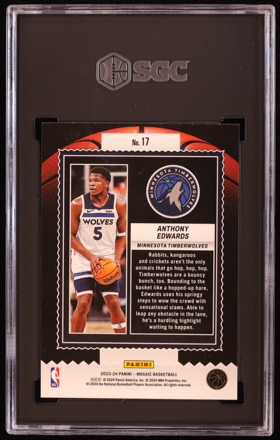 Anthony Edwards 2023-24 Panini Mosaic Jam Masters #17 (SGC 10) at PristineAuction.com Anthony Edwards 2023-24 Panini Mosaic Jam Masters #17 (SGC 10) at PristineAuction.com