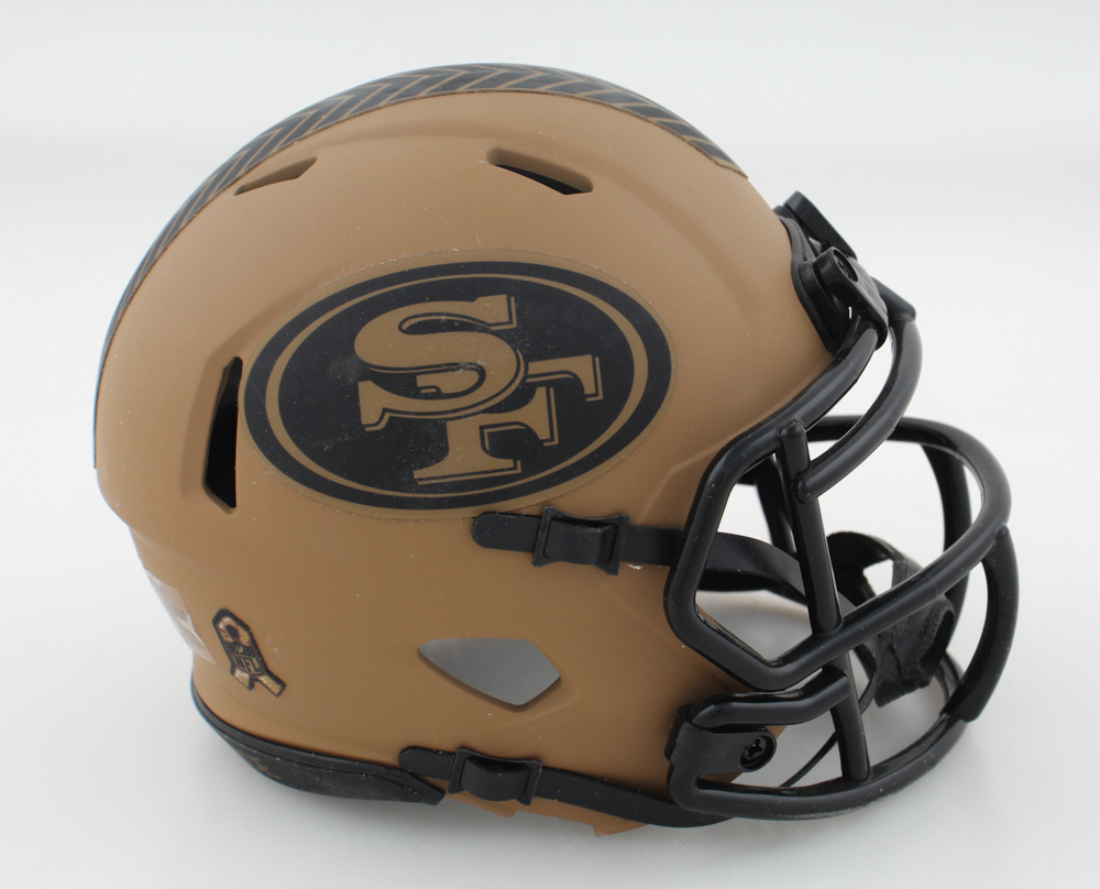 Nick Bosa Signed 49ers Salute To Service Alternate Speed Mini Helmet (Beckett) at PristineAuction.com Nick Bosa Signed 49ers Salute To Service Alternate Speed Mini Helmet (Beckett) at PristineAuction.com