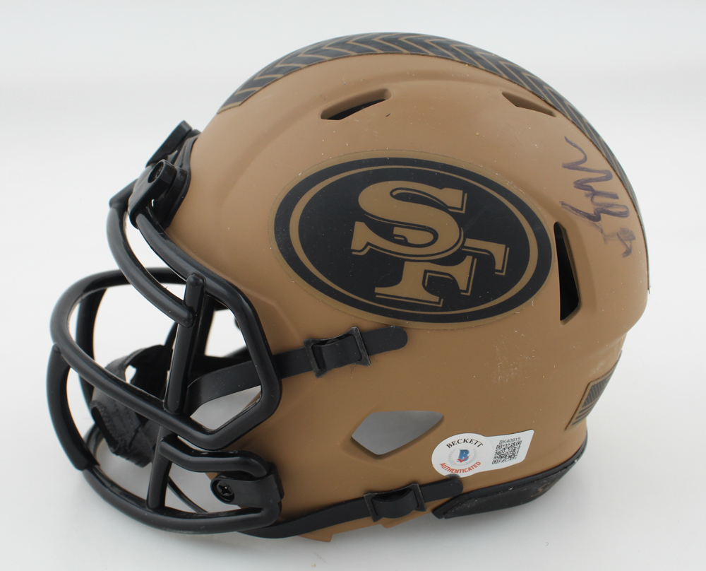 Nick Bosa Signed 49ers Salute To Service Alternate Speed Mini Helmet (Beckett) at PristineAuction.com Nick Bosa Signed 49ers Salute To Service Alternate Speed Mini Helmet (Beckett) at PristineAuction.com