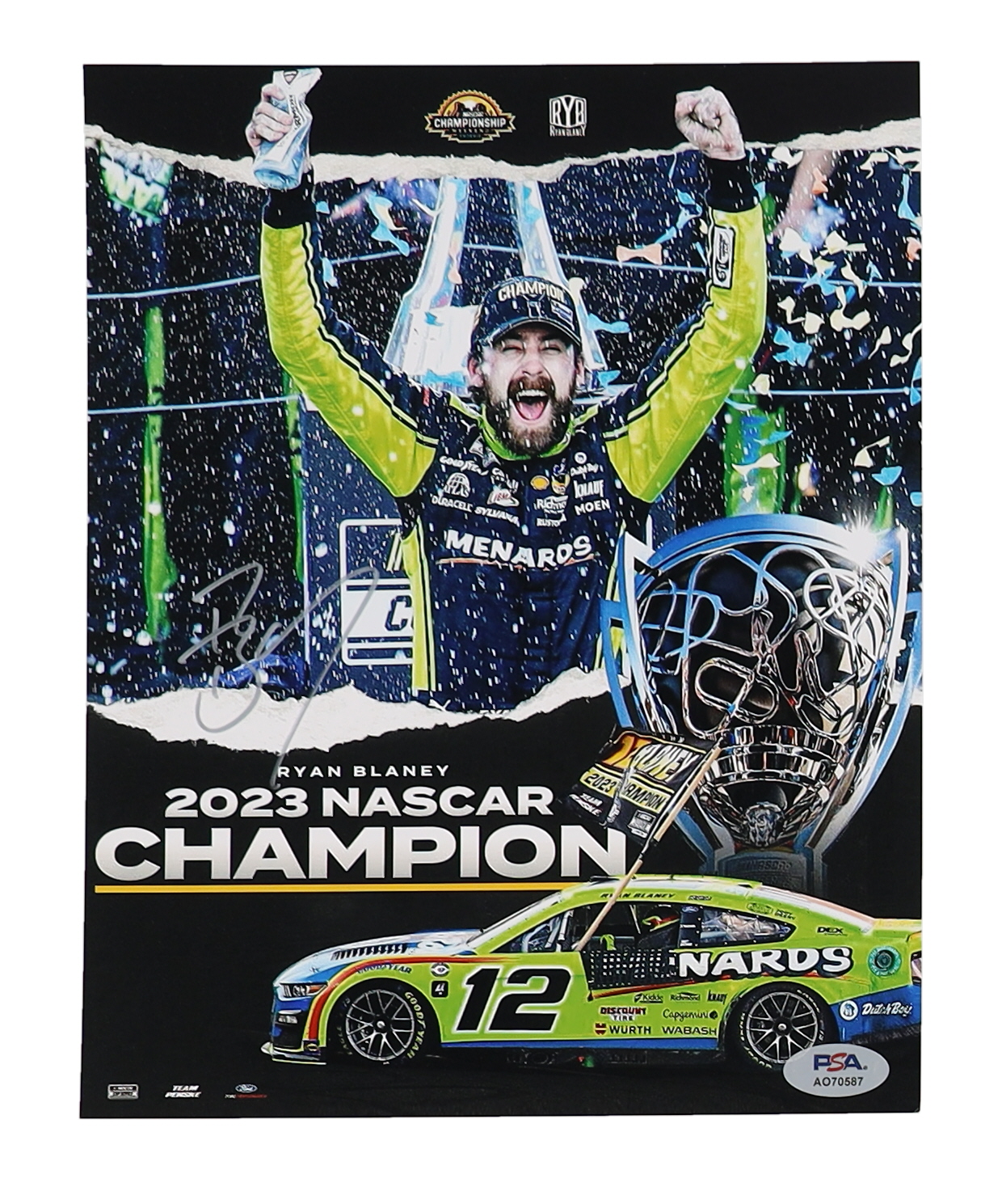 Ryan Blaney Signed NASCAR 8x10 Photo (PSA) at PristineAuction.com Ryan Blaney Signed NASCAR 8x10 Photo (PSA) at PristineAuction.com