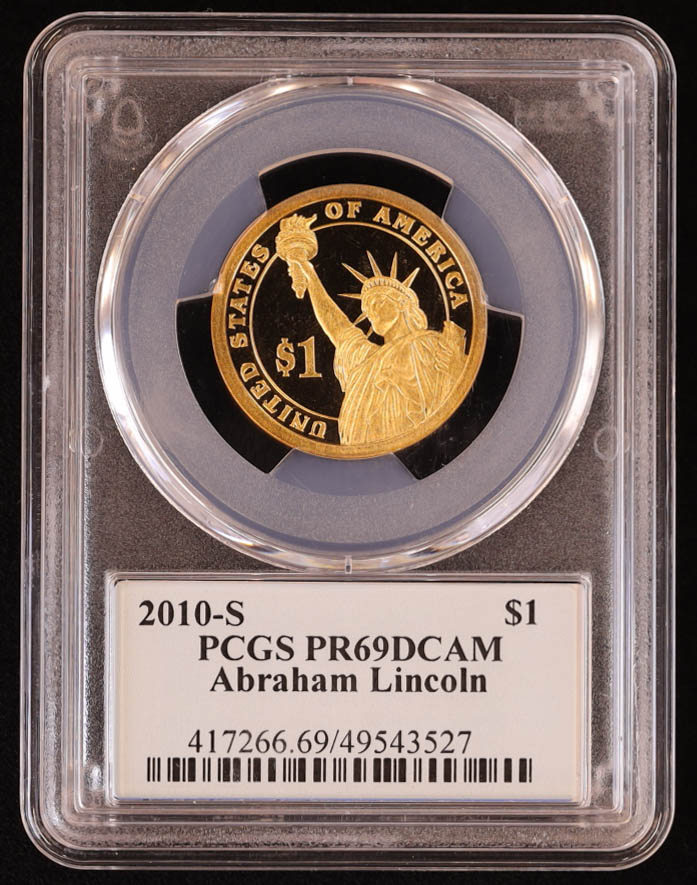 2010-S U.S. Presidential Proof $1 Coin - Abraham Lincoln 16th President (PCGS PR69DCAM) at PristineAuction.com 2010-S U.S. Presidential Proof $1 Coin - Abraham Lincoln 16th President (PCGS PR69DCAM) at PristineAuction.com