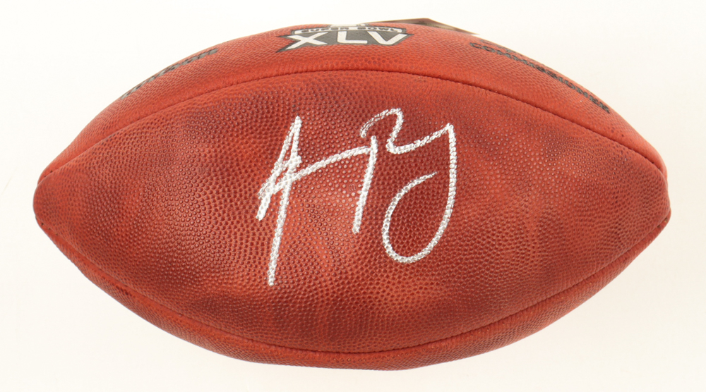 Aaron Rodgers Signed Super Bowl XLV Logo "The Duke" NFL Football (JSA) at PristineAuction.com Aaron Rodgers Signed Super Bowl XLV Logo "The Duke" NFL Football (JSA) at PristineAuction.com