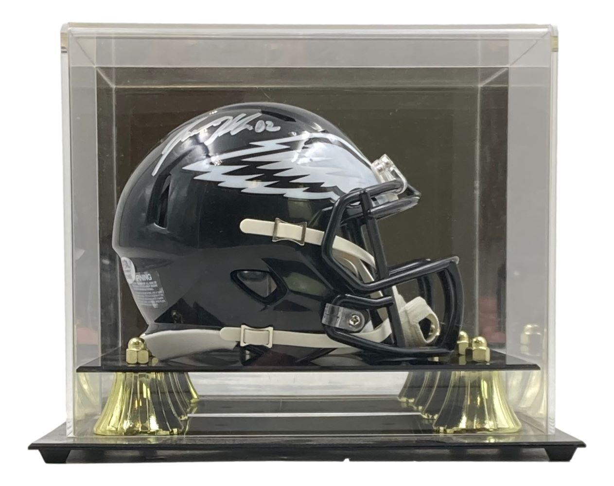 Jason Kelce Signed Eagles Alternate Speed Mini Helmet with Display Case (PSA) at PristineAuction.com Jason Kelce Signed Eagles Alternate Speed Mini Helmet with Display Case (PSA) at PristineAuction.com