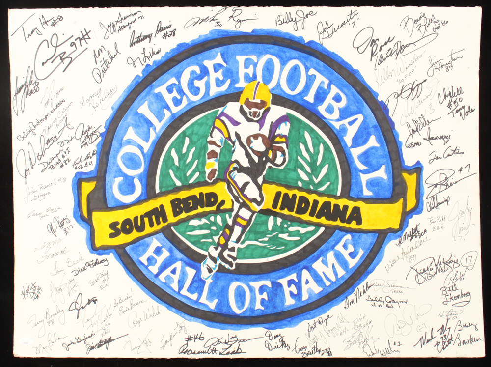 "College Football Hall Of Famers" Custom Matted Display Signed By (74) With Dan Marino, Kellen Winslow, Carl Eller, Jim Covert With Inscriptions (JSA) at PristineAuction.com "College Football Hall Of Famers" Custom Matted Display Signed By (74) With Dan Marino, Kellen Winslow, Carl Eller, Jim Covert With Inscriptions (JSA) at PristineAuction.com