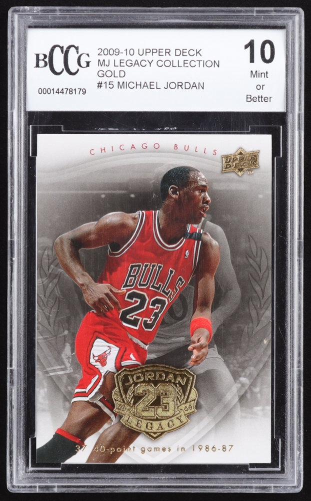 Michael Jordan 2009-10 Upper Deck Michael Jordan Legacy Collection Gold #15 (BCCG 10) at PristineAuction.com Michael Jordan 2009-10 Upper Deck Michael Jordan Legacy Collection Gold #15 (BCCG 10) at PristineAuction.com