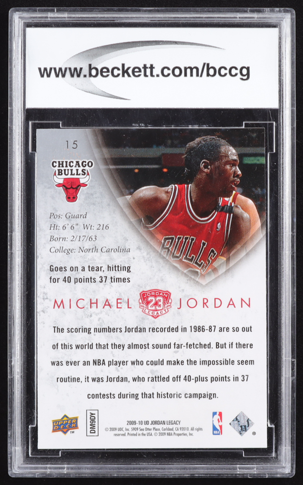 Michael Jordan 2009-10 Upper Deck Michael Jordan Legacy Collection Gold #15 (BCCG 10) at PristineAuction.com Michael Jordan 2009-10 Upper Deck Michael Jordan Legacy Collection Gold #15 (BCCG 10) at PristineAuction.com