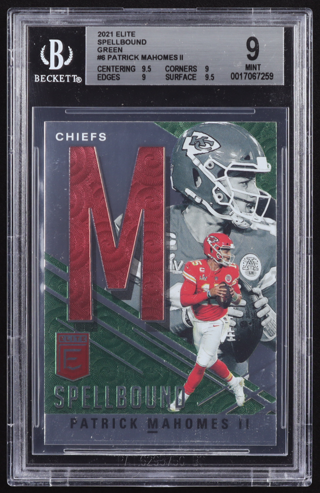 Patrick Mahomes II 2021 Elite Spellbound Green #6 (BGS 9) at PristineAuction.com Patrick Mahomes II 2021 Elite Spellbound Green #6 (BGS 9) at PristineAuction.com