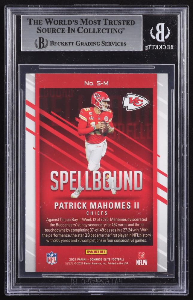Patrick Mahomes II 2021 Elite Spellbound Green #6 (BGS 9) at PristineAuction.com Patrick Mahomes II 2021 Elite Spellbound Green #6 (BGS 9) at PristineAuction.com