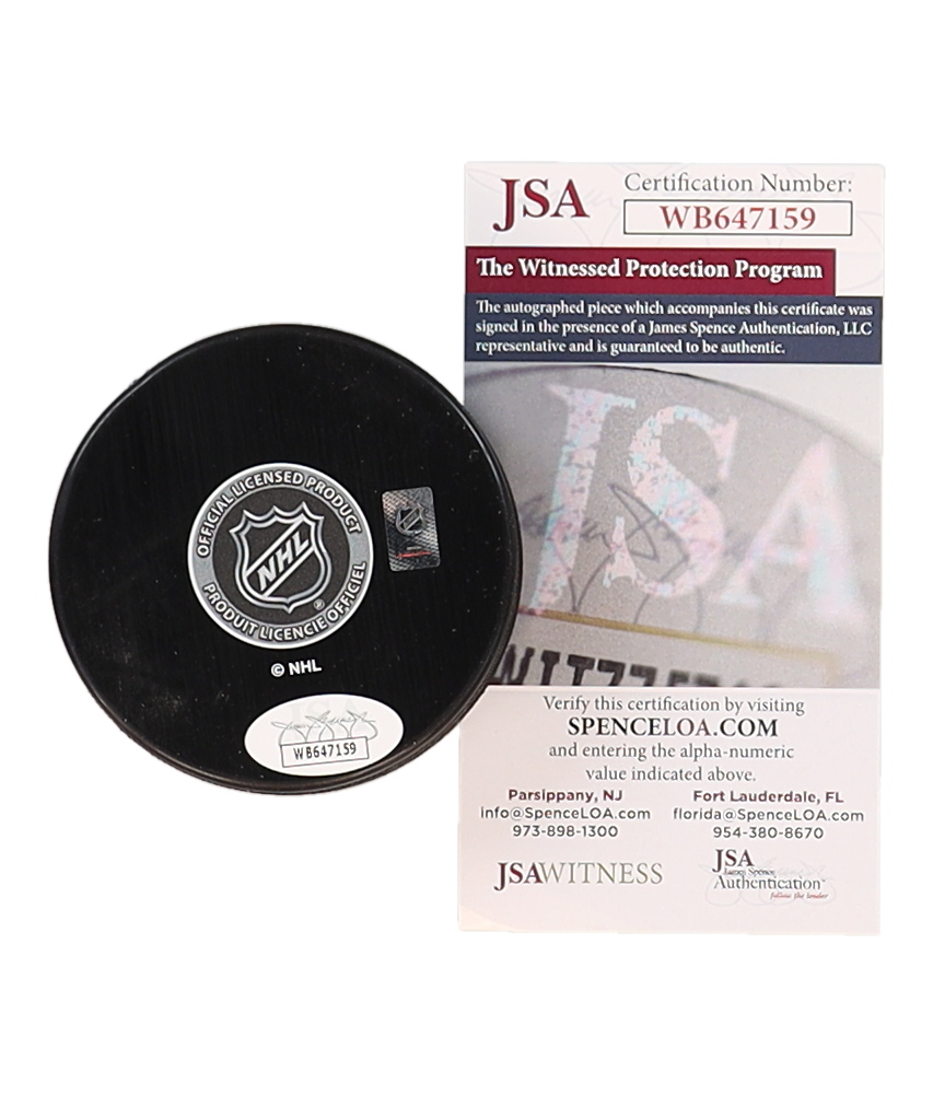 Brett Hull Signed Stars Logo Hockey Puck Inscribed "HOF 2009" (JSA) at PristineAuction.com Brett Hull Signed Stars Logo Hockey Puck Inscribed "HOF 2009" (JSA) at PristineAuction.com