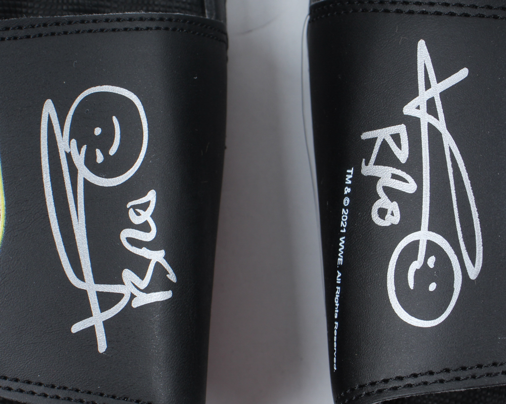 Matt Riddle Signed Pair of WWE ISlide Sandals Inscribed "Bro" (JSA) at PristineAuction.com Matt Riddle Signed Pair of WWE ISlide Sandals Inscribed "Bro" (JSA) at PristineAuction.com