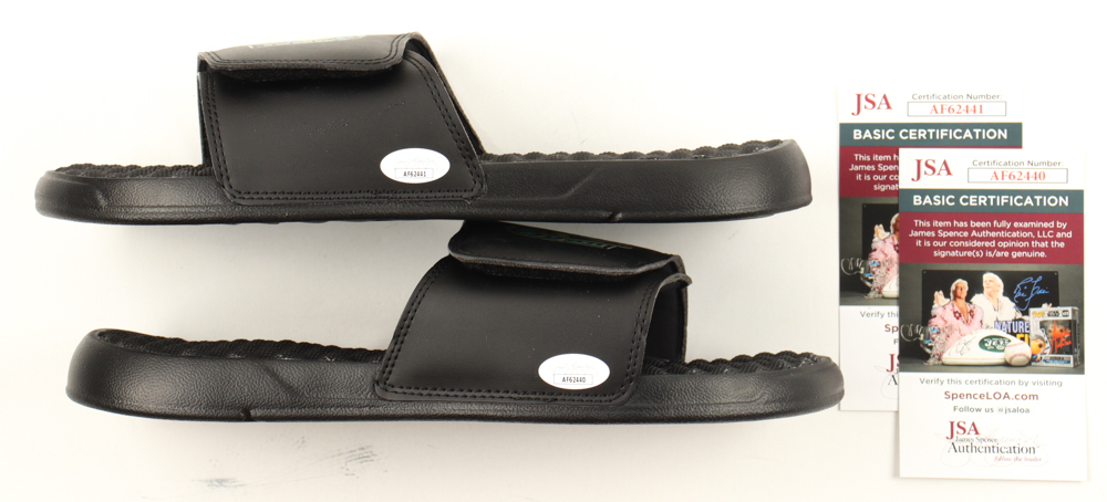 Matt Riddle Signed Pair of WWE ISlide Sandals Inscribed "Bro" (JSA) at PristineAuction.com Matt Riddle Signed Pair of WWE ISlide Sandals Inscribed "Bro" (JSA) at PristineAuction.com