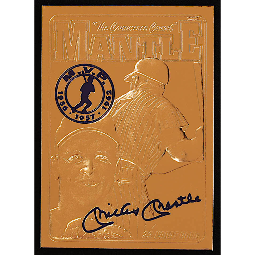 Mickey Mantle LE 24KT Gold 1952 Topps #311 Replica Baseball Card Pristine Auctio
