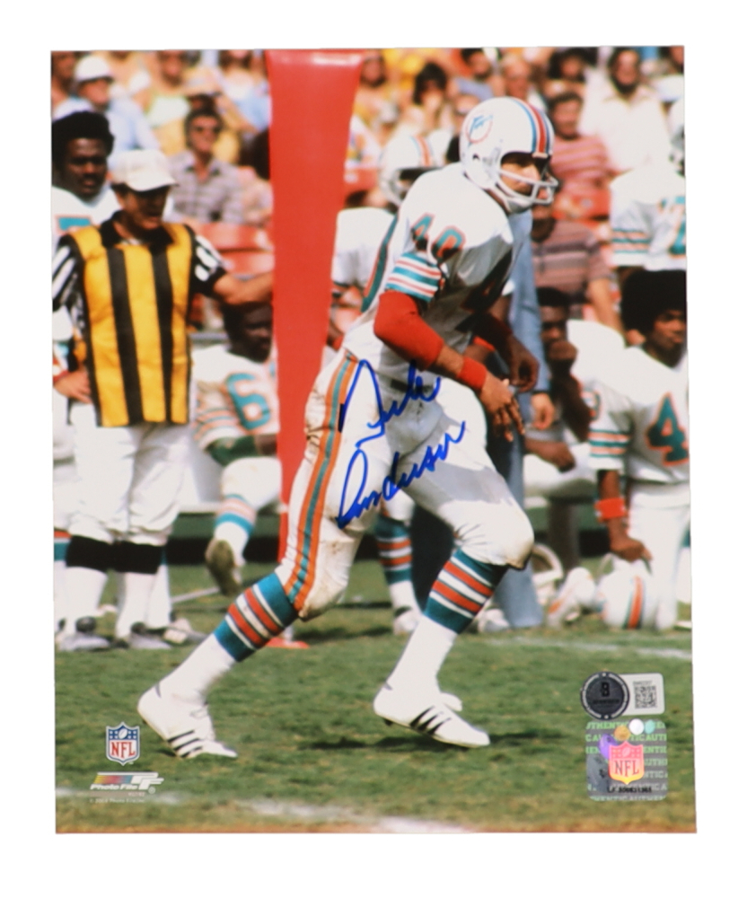 Dick Anderson Signed Dolphins 8x10 Photo Beckett Pristine Auction dick-anderson-signed-dolphins-8x10-photo-beckett-pristine-auction