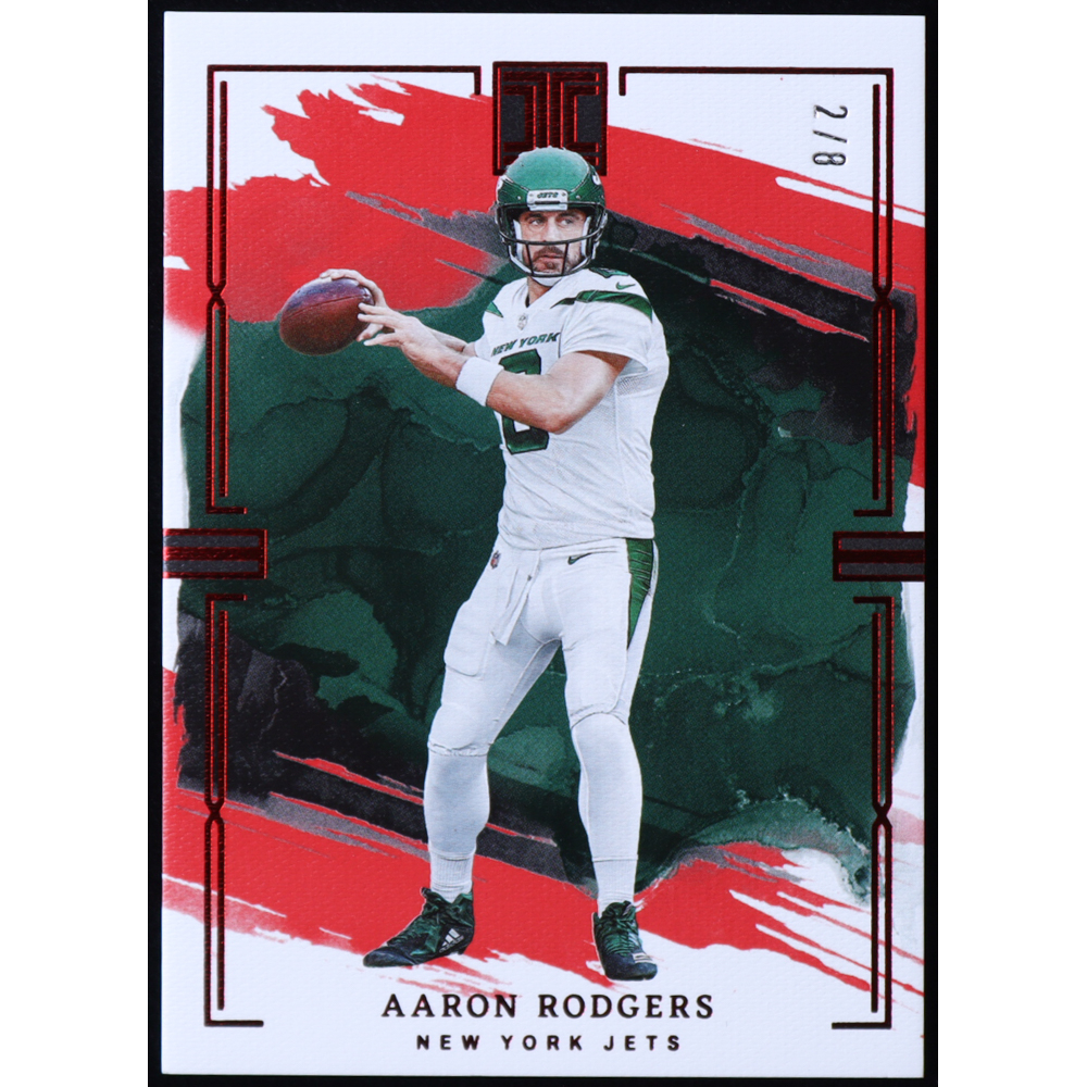 Aaron Rodgers 2023 Panini Impeccable Ruby #72 #2/8 at PristineAuction.com