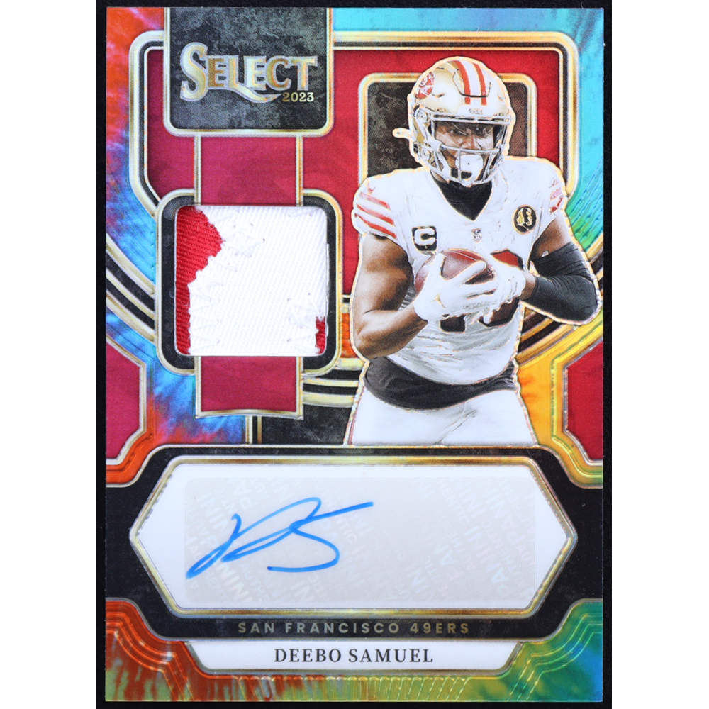 Deebo Samuel 2023 Select Signature Memorabilia Prizm Tie Dye #16 #07/25 at PristineAuction.com