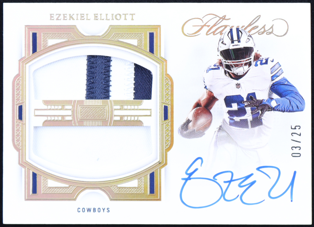 Ezekiel Elliott 2022 Flawless Double Patch Autographs #DPAEE at PristineAuction.com Ezekiel Elliott 2022 Flawless Double Patch Autographs #DPAEE at PristineAuction.com