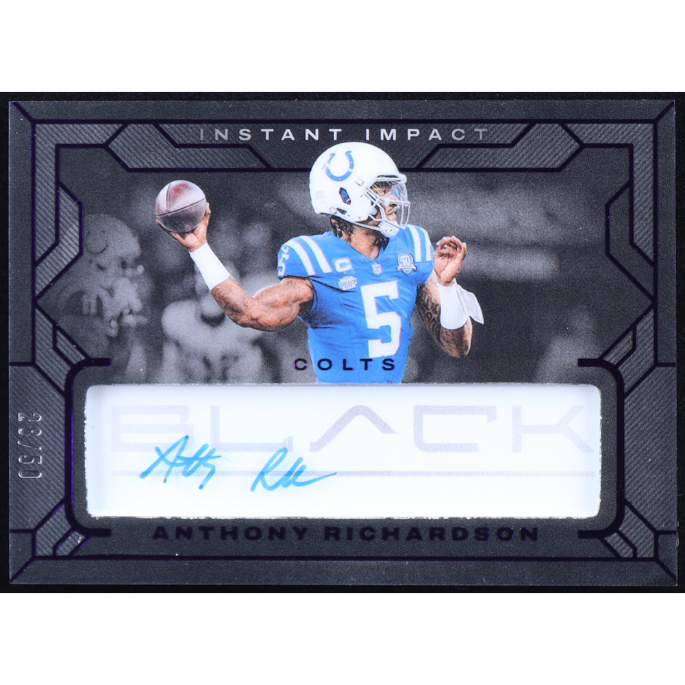 Anthony Richardson 2024 Panini Black Instant Impact Ink Royal #9 #28/50 at PristineAuction.com