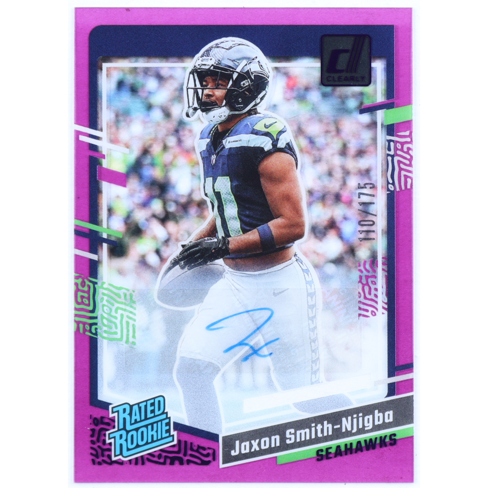 Jaxon Smith-Njigba 2023 Clearly Donruss Clearly Rated Rookie Autographs Purple #67 #110/175 RC at PristineAuction.com