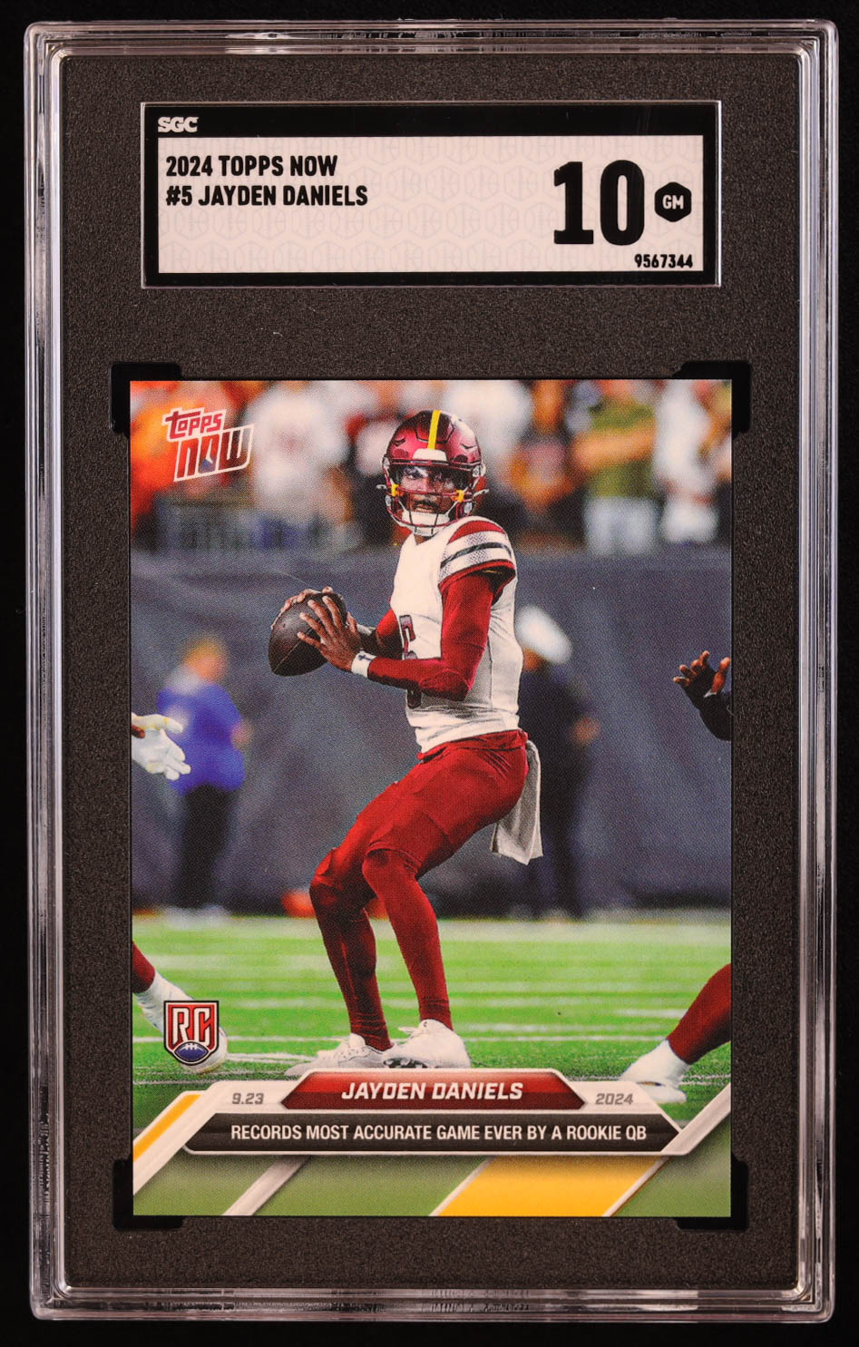 Jayden Daniels 2024 Topps Now #5 RC (SGC 10) at PristineAuction.com Jayden Daniels 2024 Topps Now #5 RC (SGC 10) at PristineAuction.com