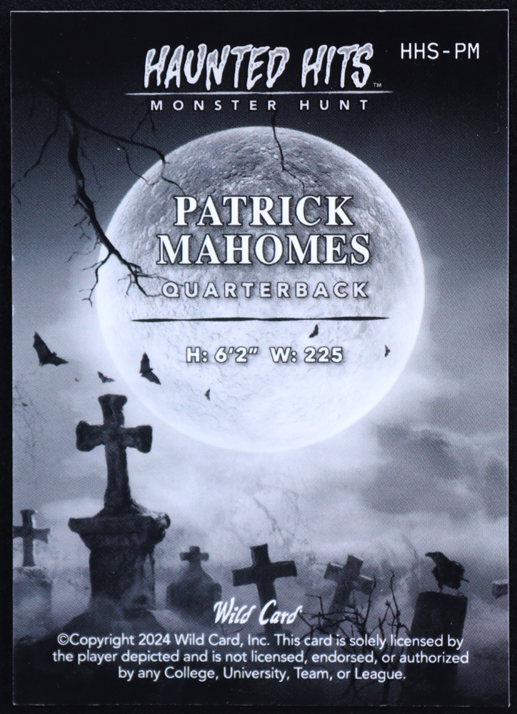 Patrick Mahomes II 2024 Wild Card Haunted Hits Monster Hunt