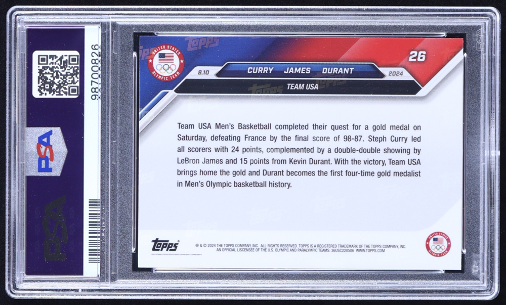Stephen Curry / LeBron James / Kevin Durant 2024 Topps Now #26 (PSA 10) at PristineAuction.com Stephen Curry / LeBron James / Kevin Durant 2024 Topps Now #26 (PSA 10) at PristineAuction.com