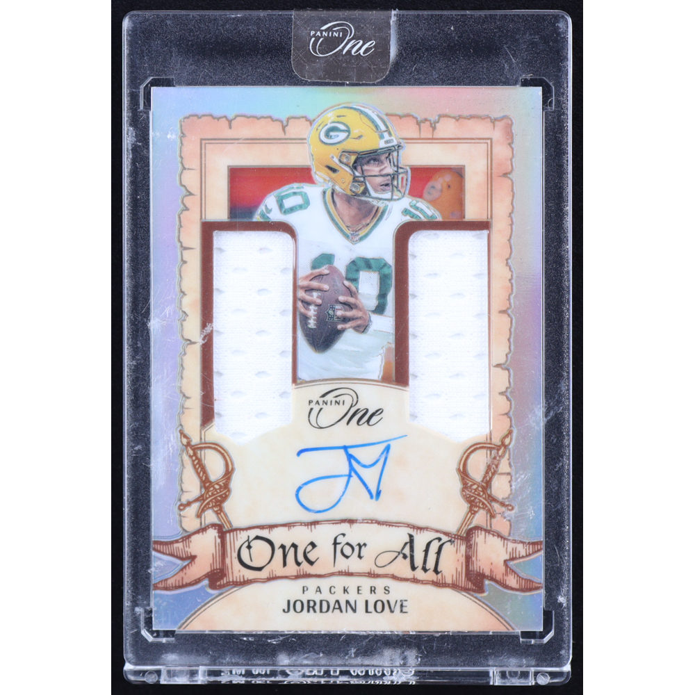 Jordan Love 2023 Panini One One For All Patch Autographs #341 #98/99 at PristineAuction.com