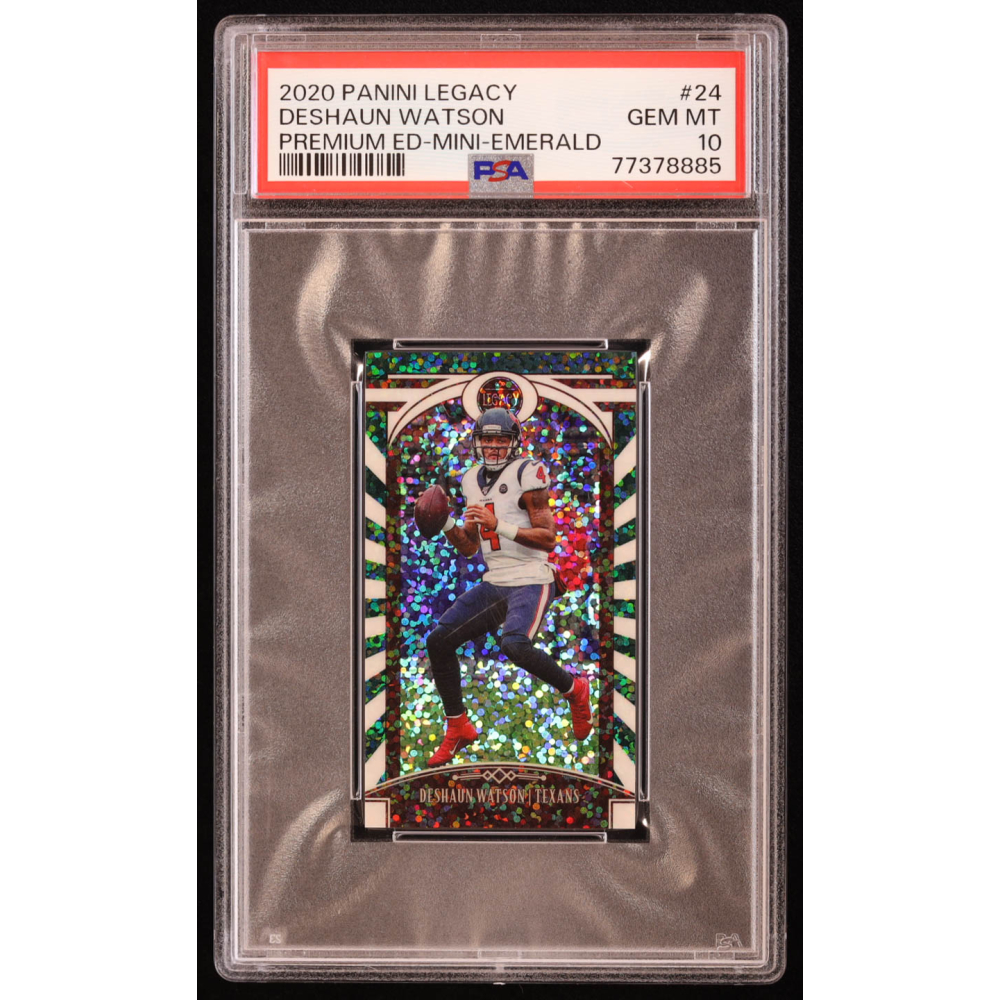 Deshaun Watson 2020 Panini Legacy Premium Edition Emerald Mini #24 (PSA 10) at PristineAuction.com