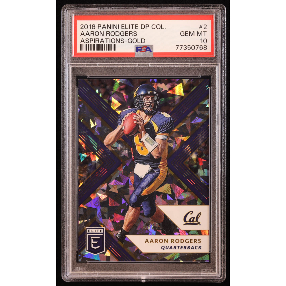 Aaron Rodgers 2018 Elite Draft Picks Aspirations Gold #2 #7/10 (PSA 10) at PristineAuction.com