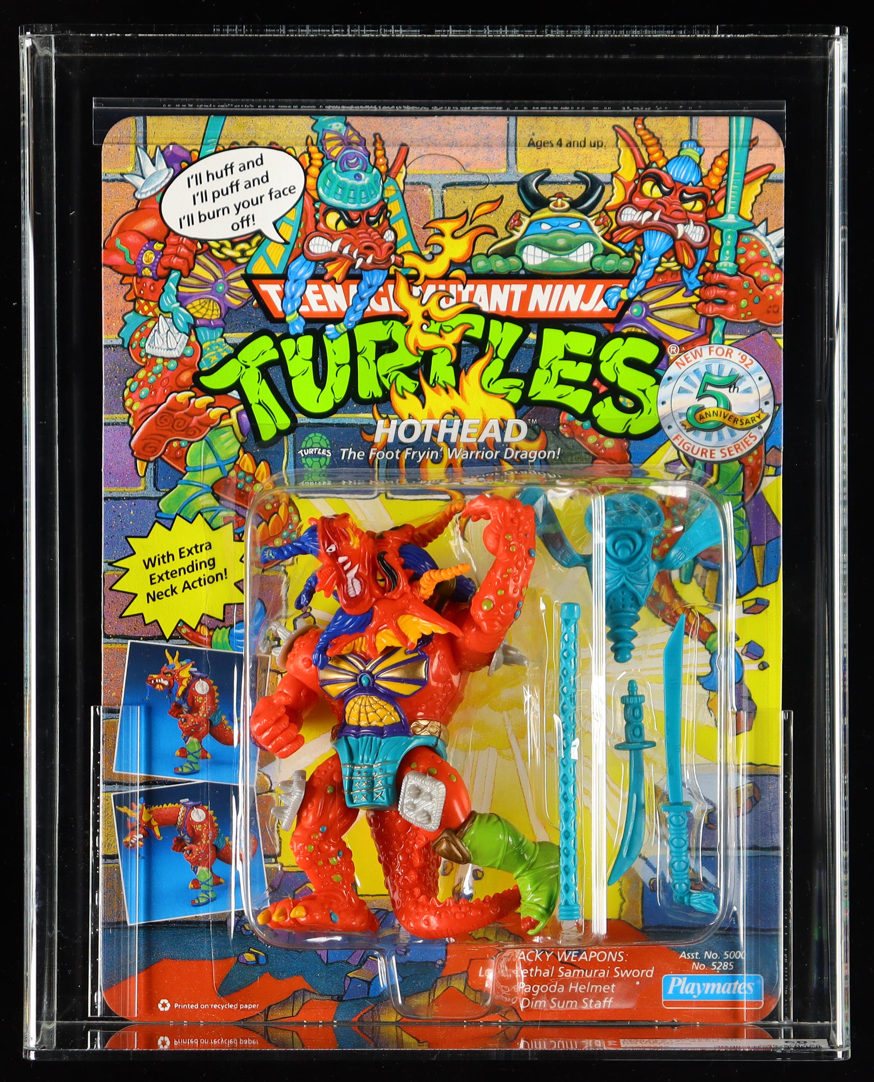1992 Playmates "Teenage Mutant Ninja Turtles" Hothead Series 5 47 Back Carded Action Figure (AFA 8) at PristineAuction.com 1992 Playmates "Teenage Mutant Ninja Turtles" Hothead Series 5 47 Back Carded Action Figure (AFA 8) at PristineAuction.com