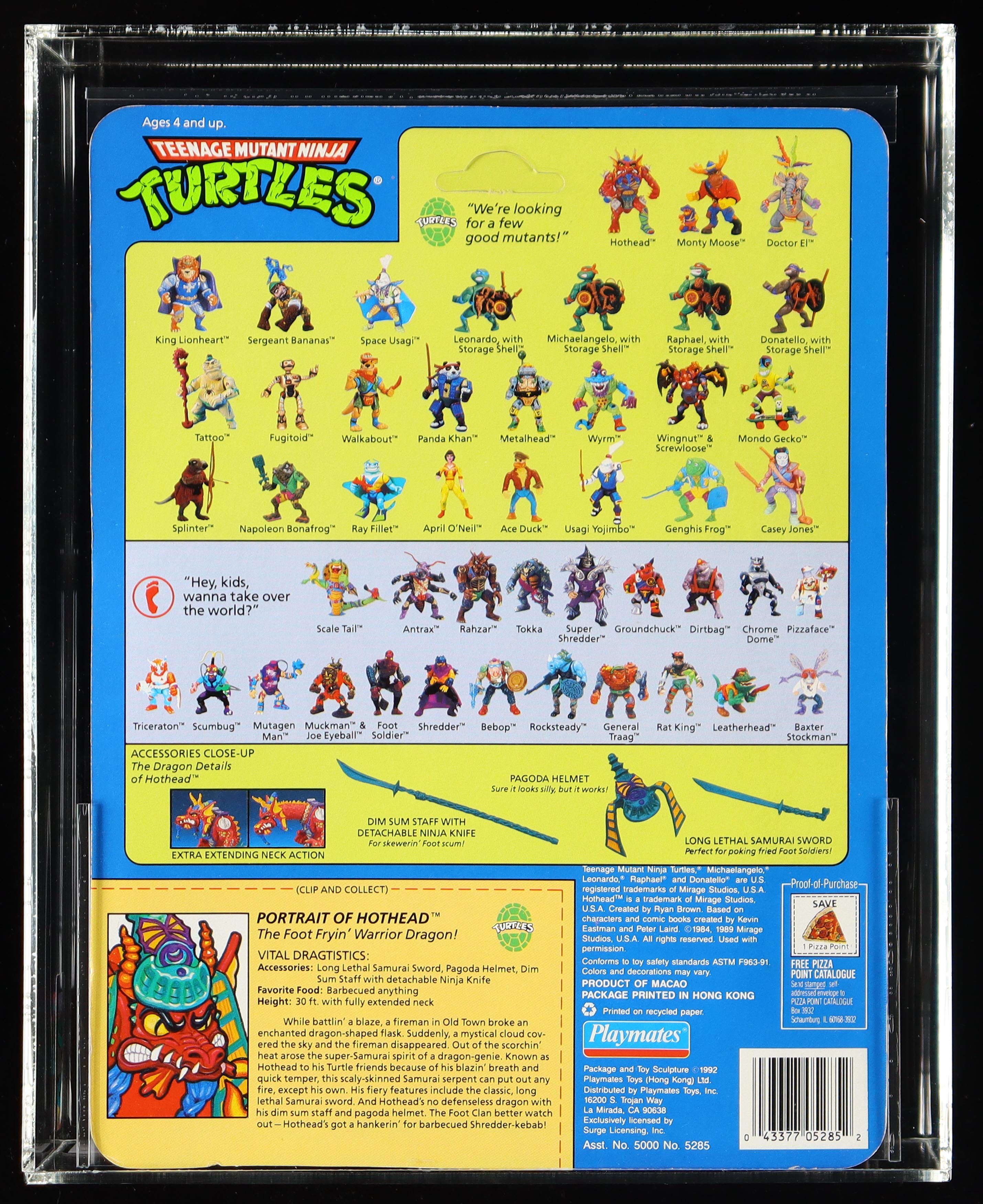 1992 Playmates "Teenage Mutant Ninja Turtles" Hothead Series 5 47 Back Carded Action Figure (AFA 8) at PristineAuction.com 1992 Playmates "Teenage Mutant Ninja Turtles" Hothead Series 5 47 Back Carded Action Figure (AFA 8) at PristineAuction.com